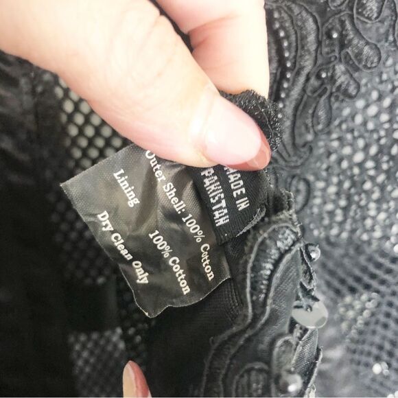 TOP DRAWER | DAISY CORSETS Beaded Lace/Mesh Lace Up Black Corset Women’s Size 3X - Picture 10 of 11